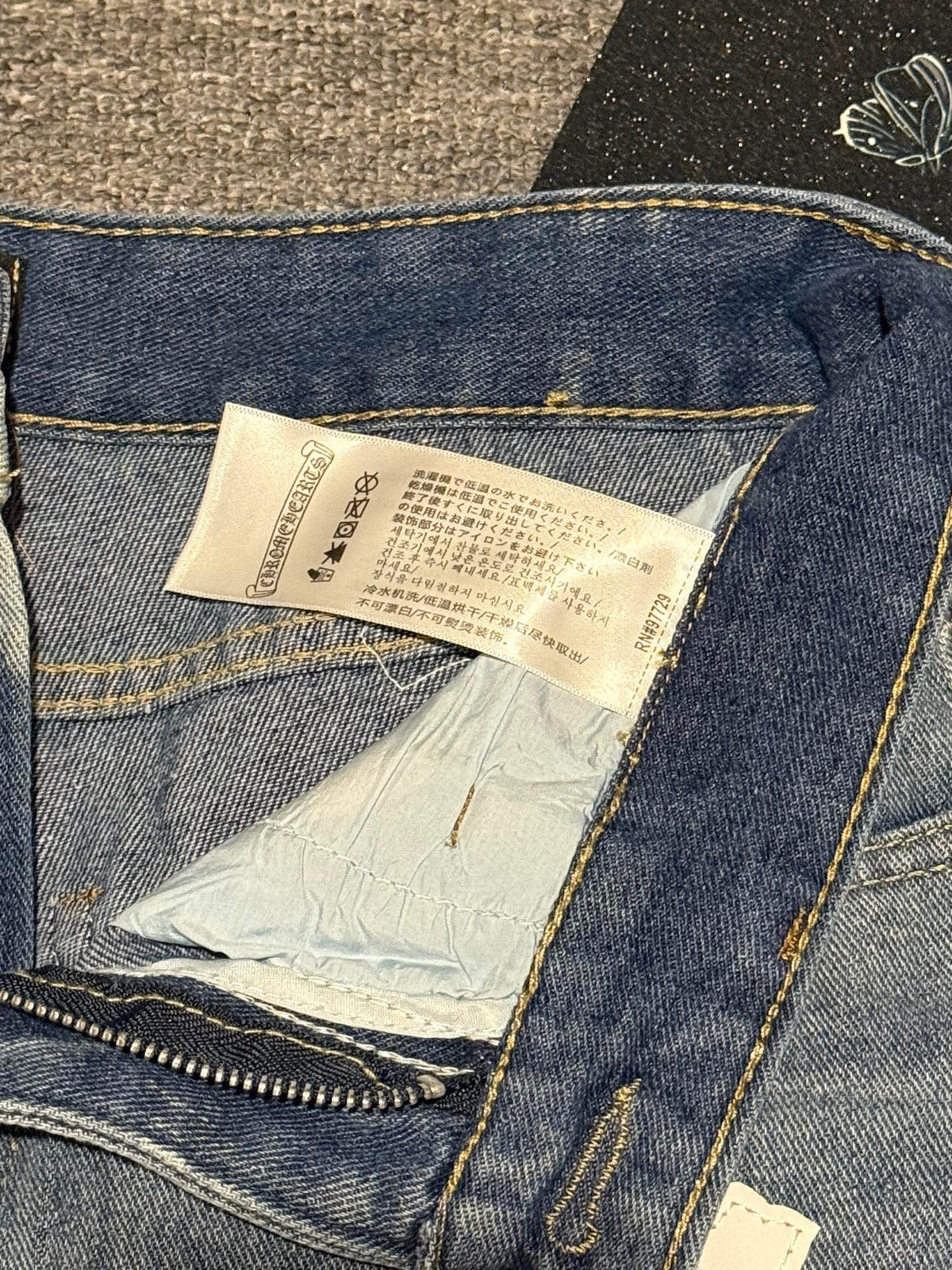 Pantalón Chrome Hearts & CH City edición limitada sánscrito cruz Appliqué patchwork jeans - Estilo D CALIDAD ORIGINAL