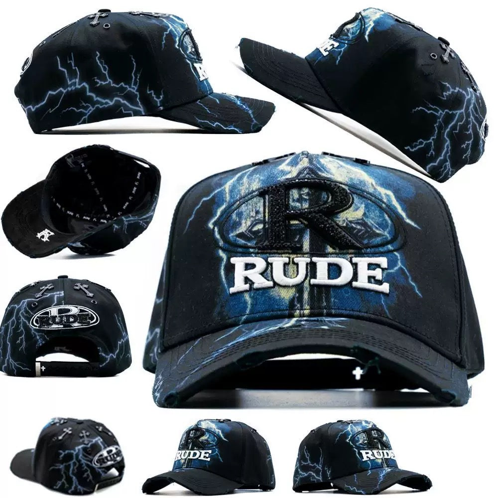 Gorra Rude con rayos azules