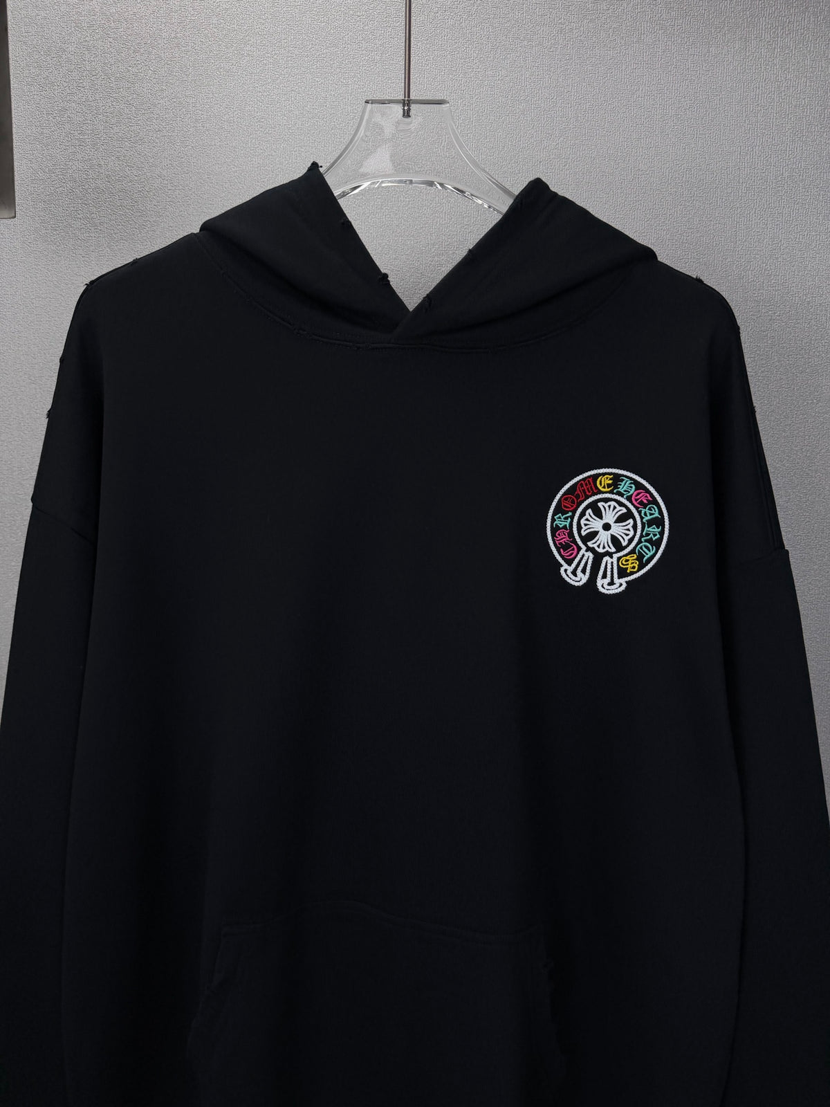 Sudadera Chrome Hearts 2026 nuevo bordado herradura colorido sánscrito logo Washed y desgastado para pareja con capucha - Estilo B CALIDAD ORIGINAL