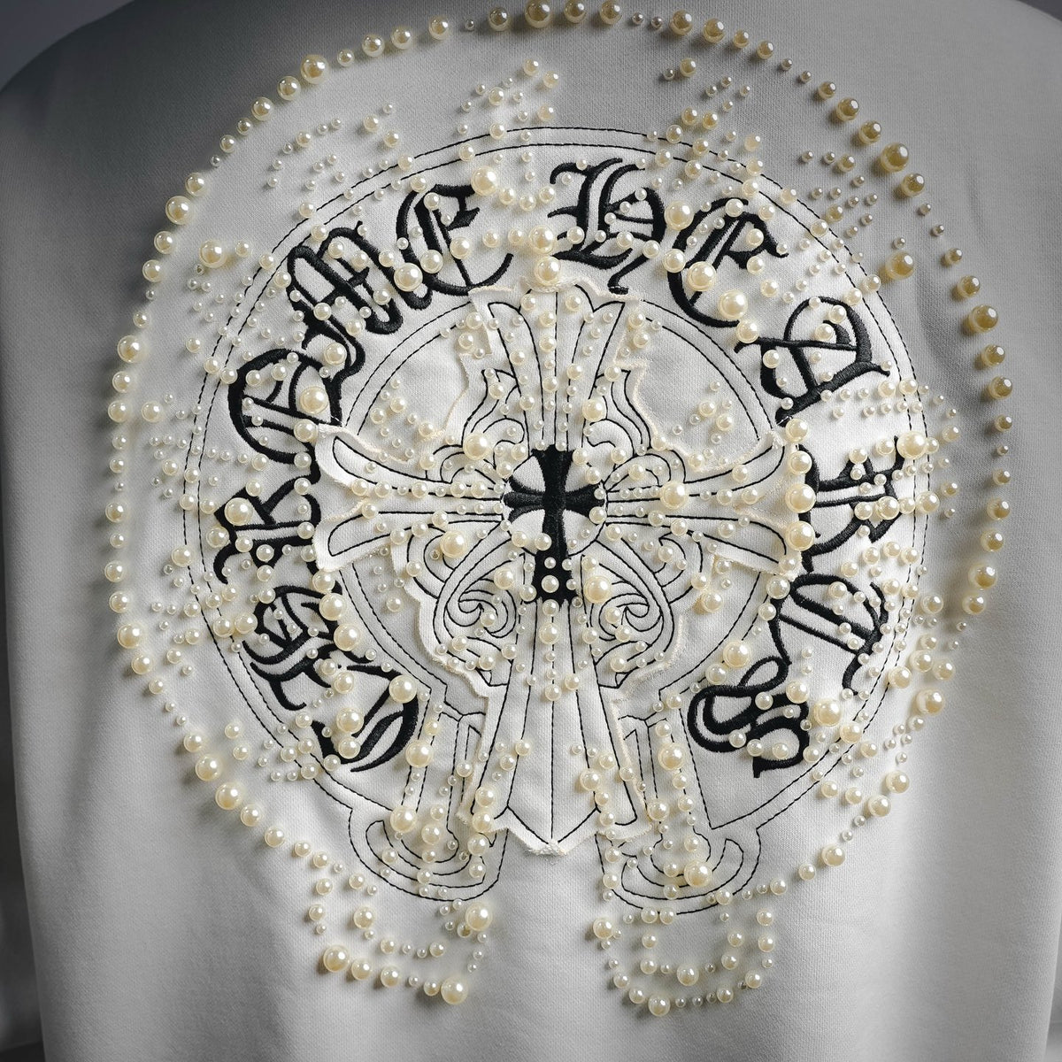 Sudadera Chrome Hearts 26SS perla cruz bordado con capucha - Estilo B CALIDAD ORIGINAL