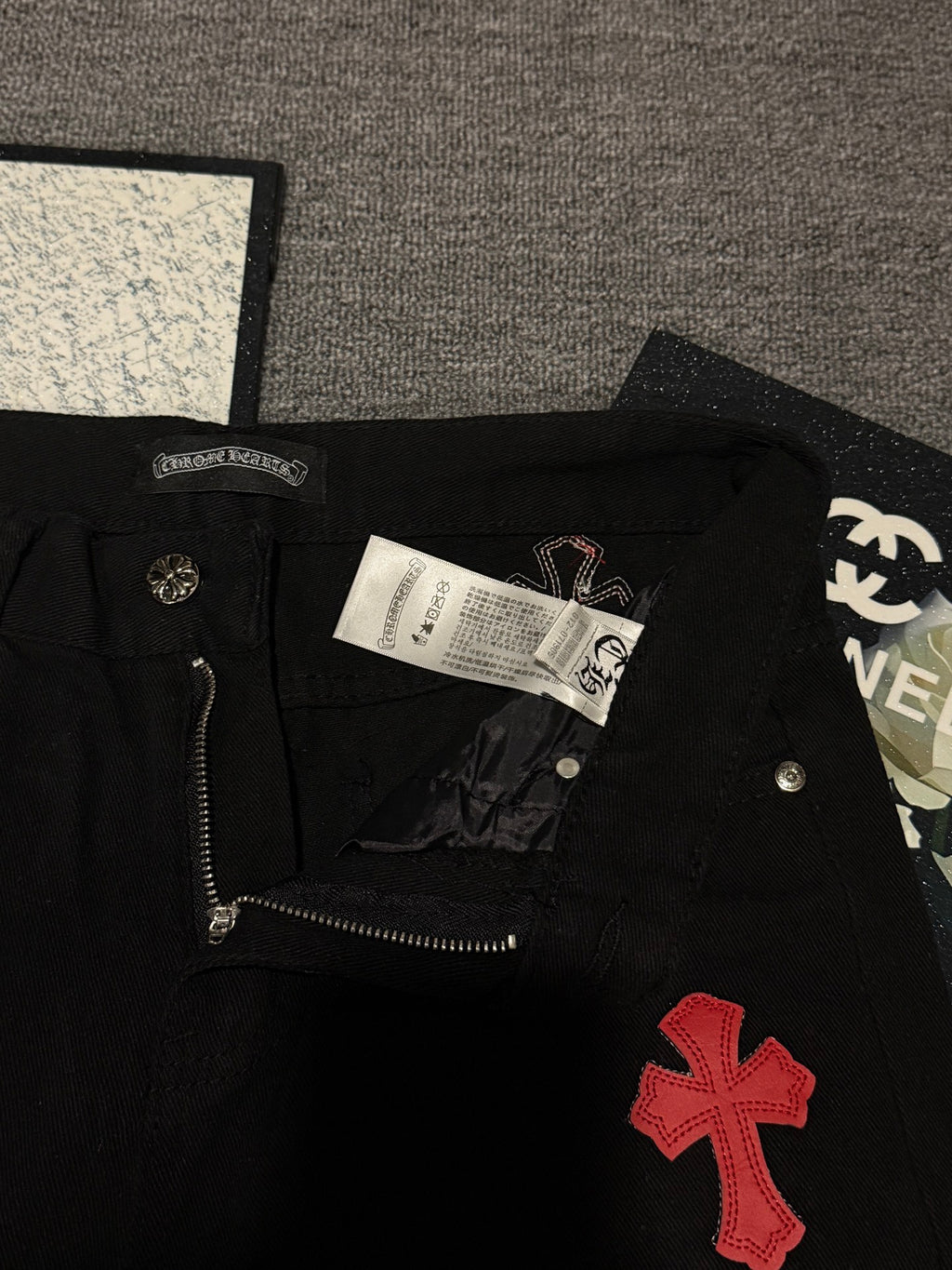 Pantalón Chrome Hearts & CH City edición limitada sánscrito cruz Appliqué patchwork jeans - Estilo B CALIDAD ORIGINAL