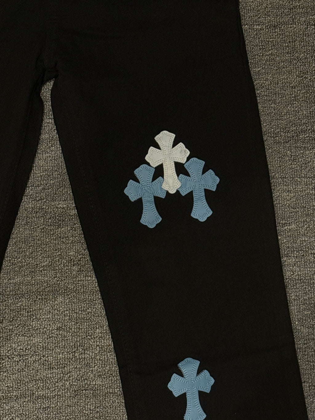 Pantalón Chrome Hearts & CH City edición limitada sánscrito cruz Appliqué patchwork jeans - Estilo C CALIDAD ORIGINAL