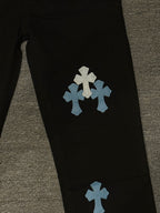 Pantalón Chrome Hearts & CH City edición limitada sánscrito cruz Appliqué patchwork jeans - Estilo C CALIDAD ORIGINAL