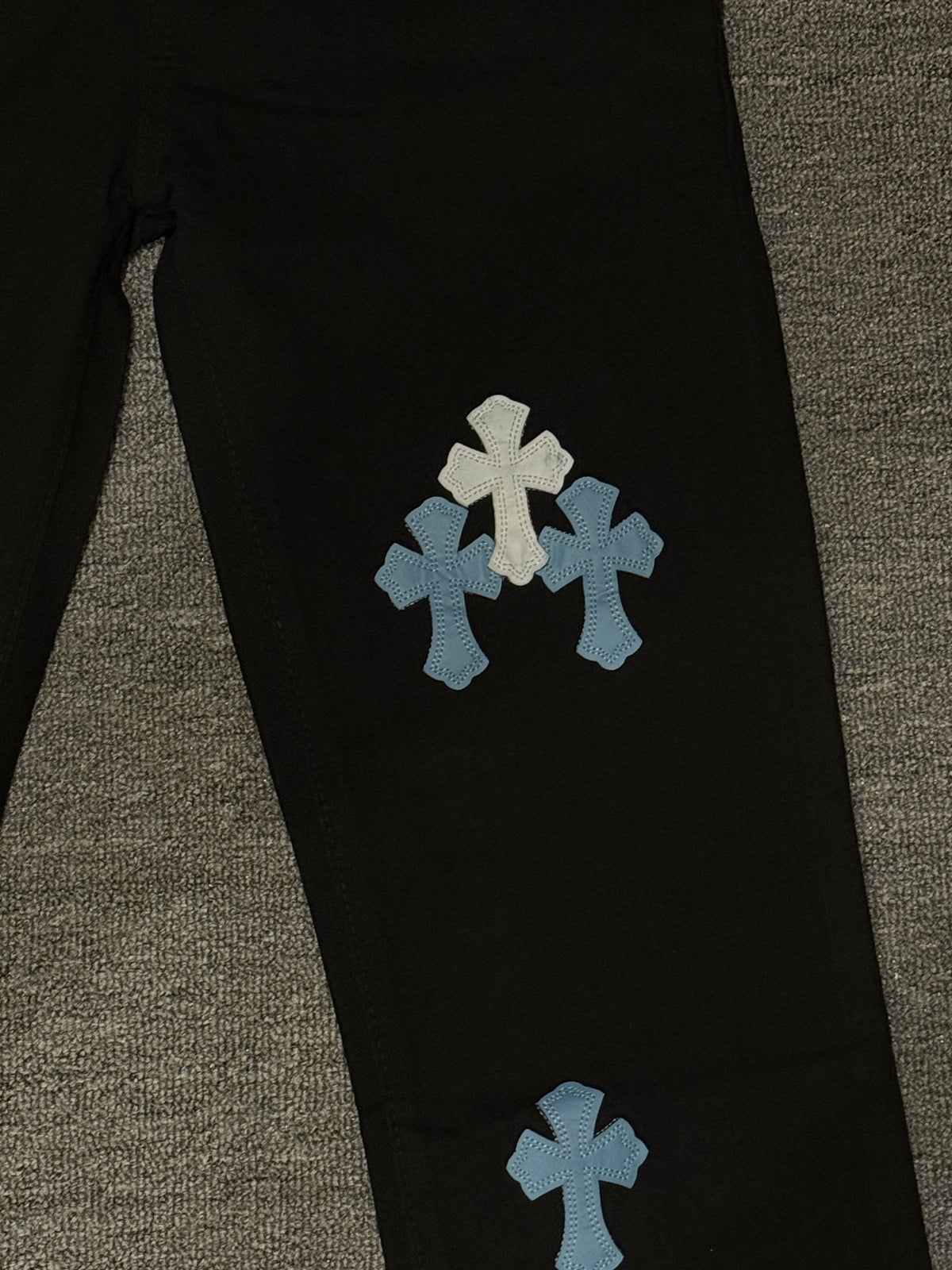 Pantalón Chrome Hearts & CH City edición limitada sánscrito cruz Appliqué patchwork jeans - Estilo C CALIDAD ORIGINAL