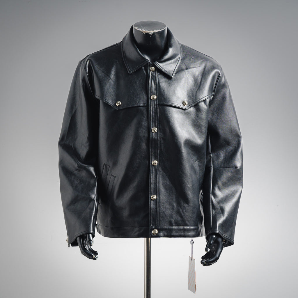 Chaqueta de Cuero Chrome Hearts Bordado Grande CALIDAD ORIGINAL