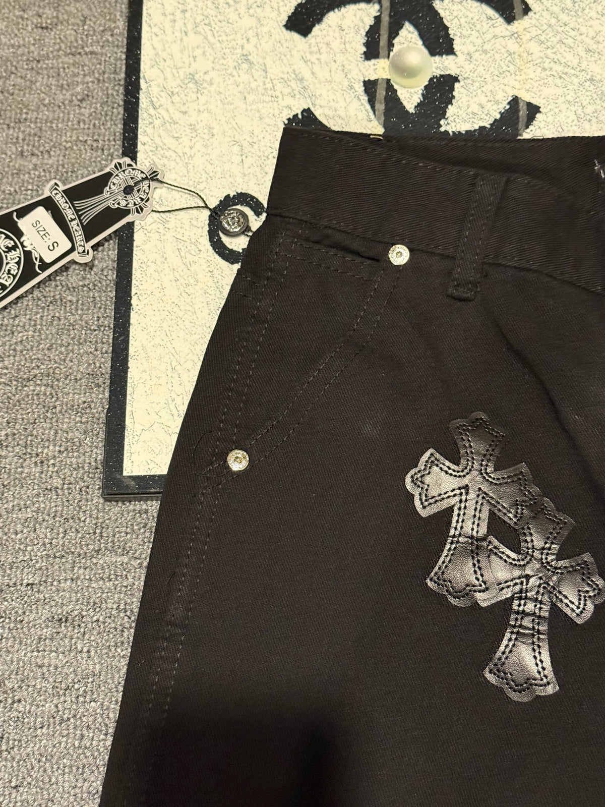 Pantalón Chrome Hearts cruz con estampado de jeans/ pantalón CALIDAD ORIGINAL