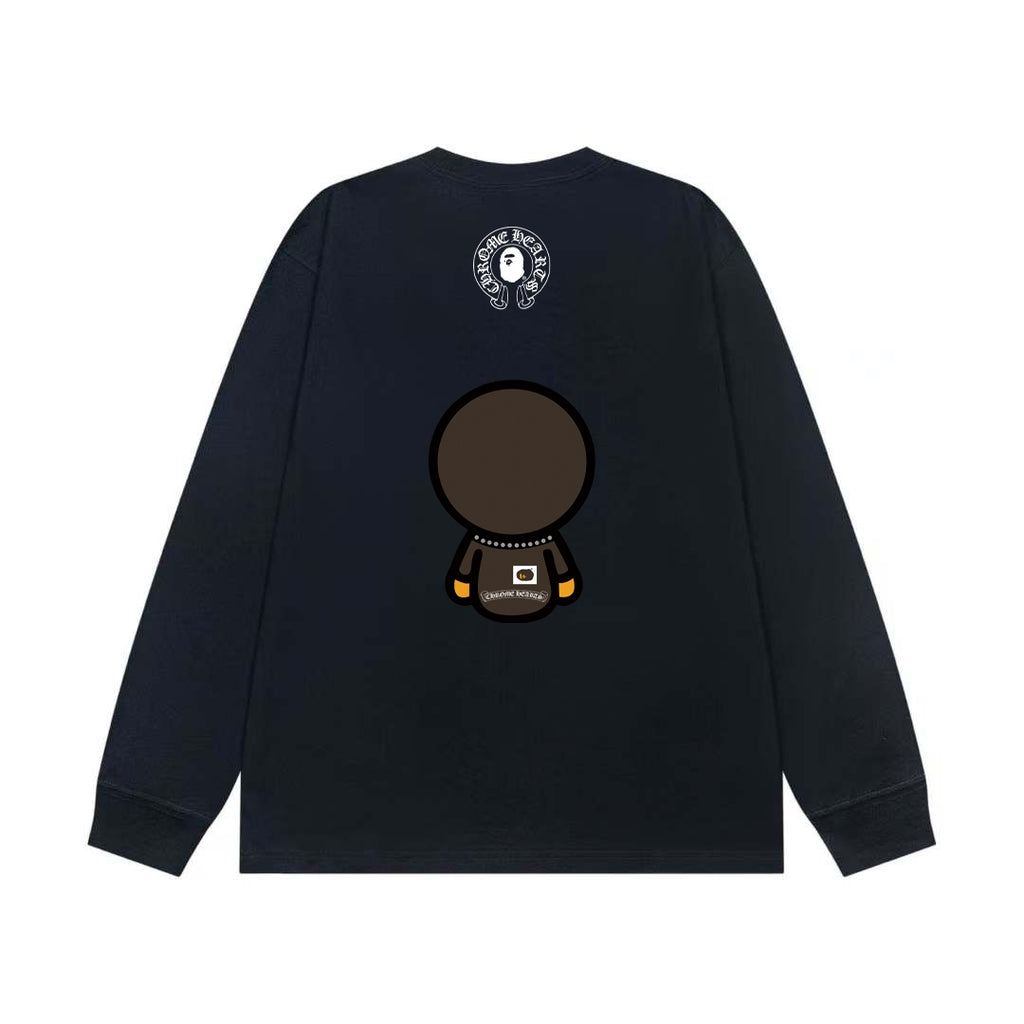 Polera Manga Larga Chrome Hearts 003005 Bape Milo Monkey colaboración estampado cuello redondo manga larga CALIDAD ORIGINAL