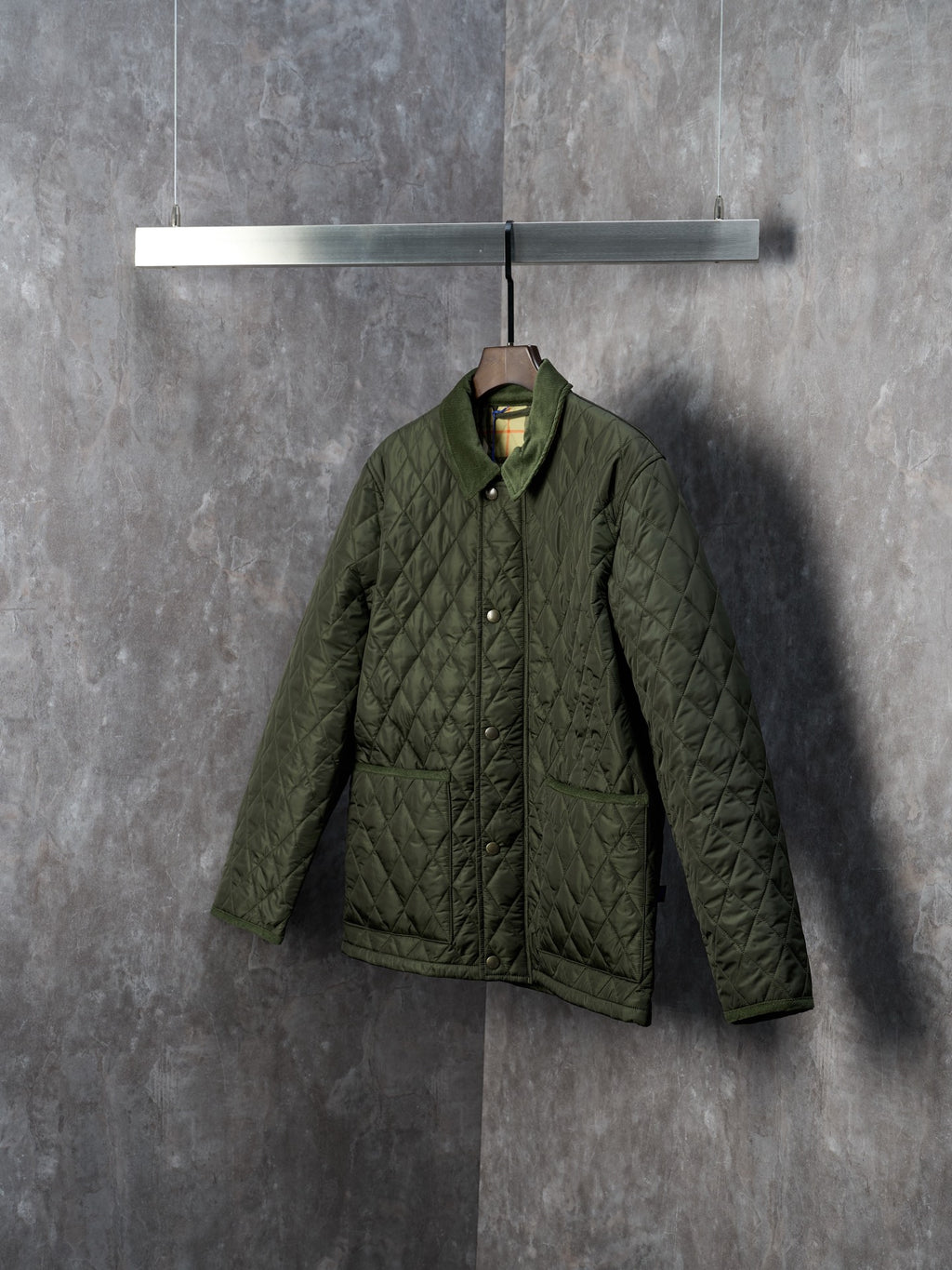 Chaqueta Burberry acolchada Nylon Barn a cuadros con cuello de pana CALIDAD ORIGINAL