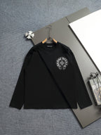 Prenda Chrome Hearts cruz y herradura estampado de logo cuello redondo manga larga - Estilo F CALIDAD ORIGINAL