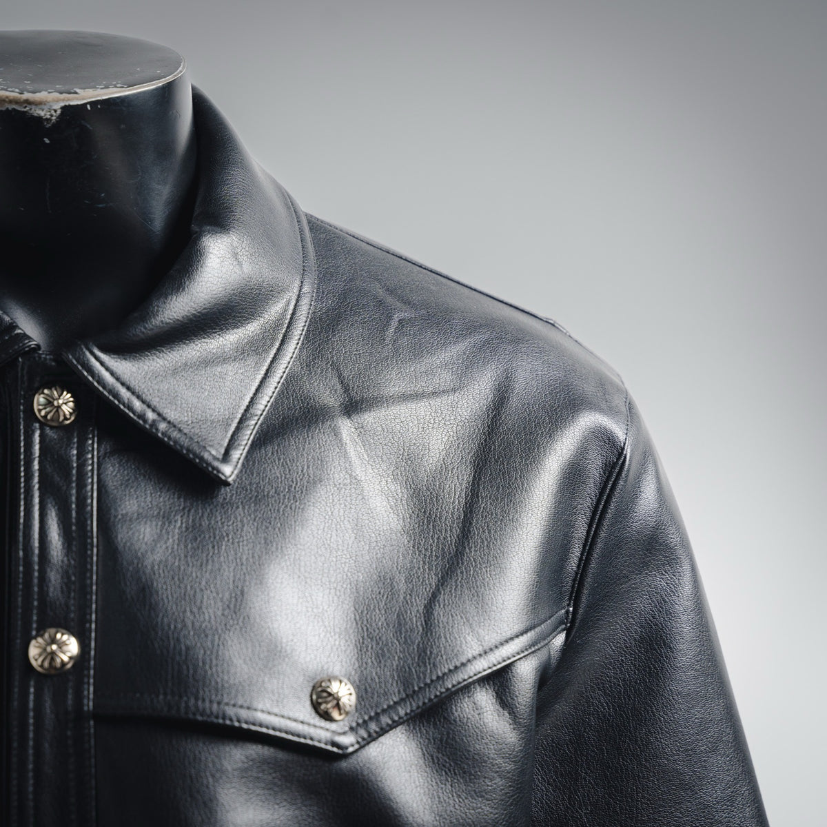 Chaqueta de Cuero Chrome Hearts Bordado Grande CALIDAD ORIGINAL