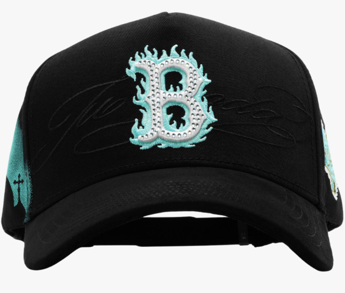 Gorra Letra B verde azulado en relieve