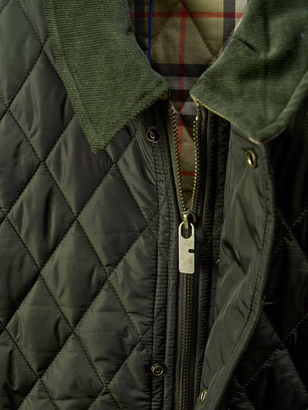 Chaqueta Burberry acolchada Nylon Barn a cuadros con cuello de pana CALIDAD ORIGINAL