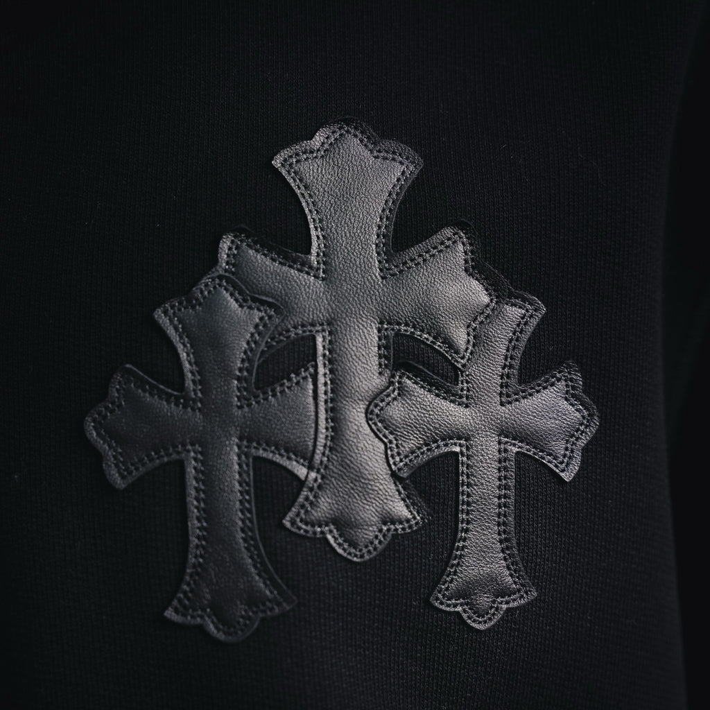 Sudadera Chrome Hearts cruz media cremallera patchwork cuello alto CALIDAD ORIGINAL