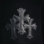 Sudadera Chrome Hearts cruz media cremallera patchwork cuello alto CALIDAD ORIGINAL