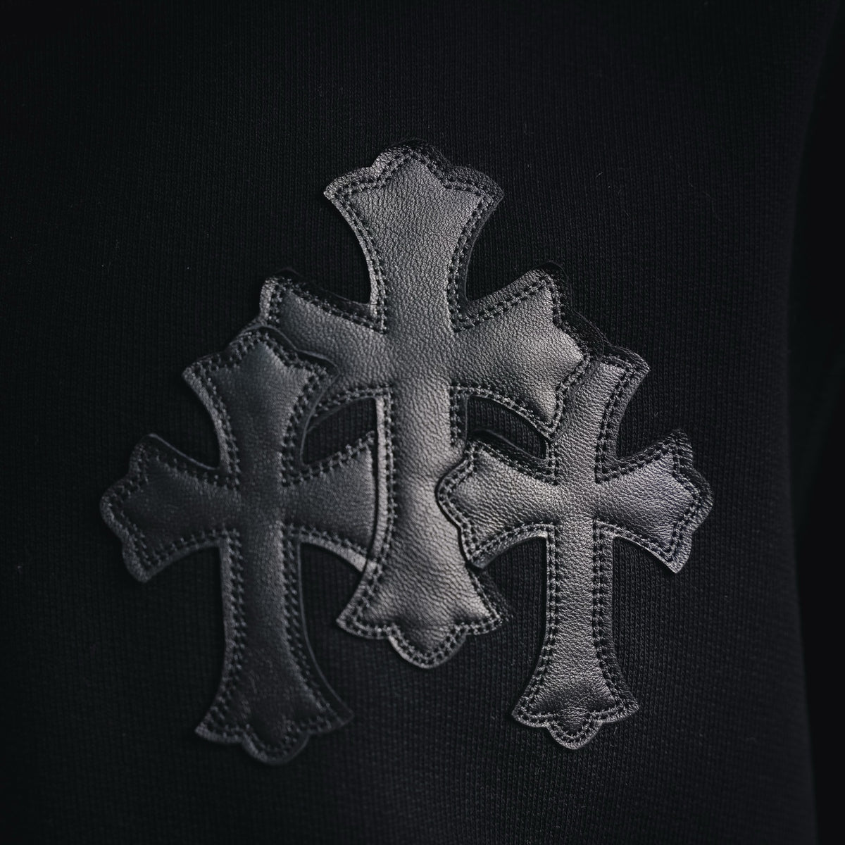 Sudadera Chrome Hearts cruz media cremallera patchwork cuello alto CALIDAD ORIGINAL