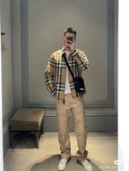 Chaqueta Burberry 23Fw a cuadros cuello grande CALIDAD ORIGINAL