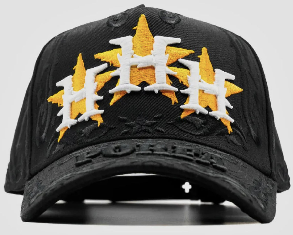 Gorra HHH dorado y blanco con estrellas