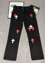 Pantalón Chrome Hearts & CH City edición limitada sánscrito cruz Appliqué patchwork jeans - Estilo B CALIDAD ORIGINAL