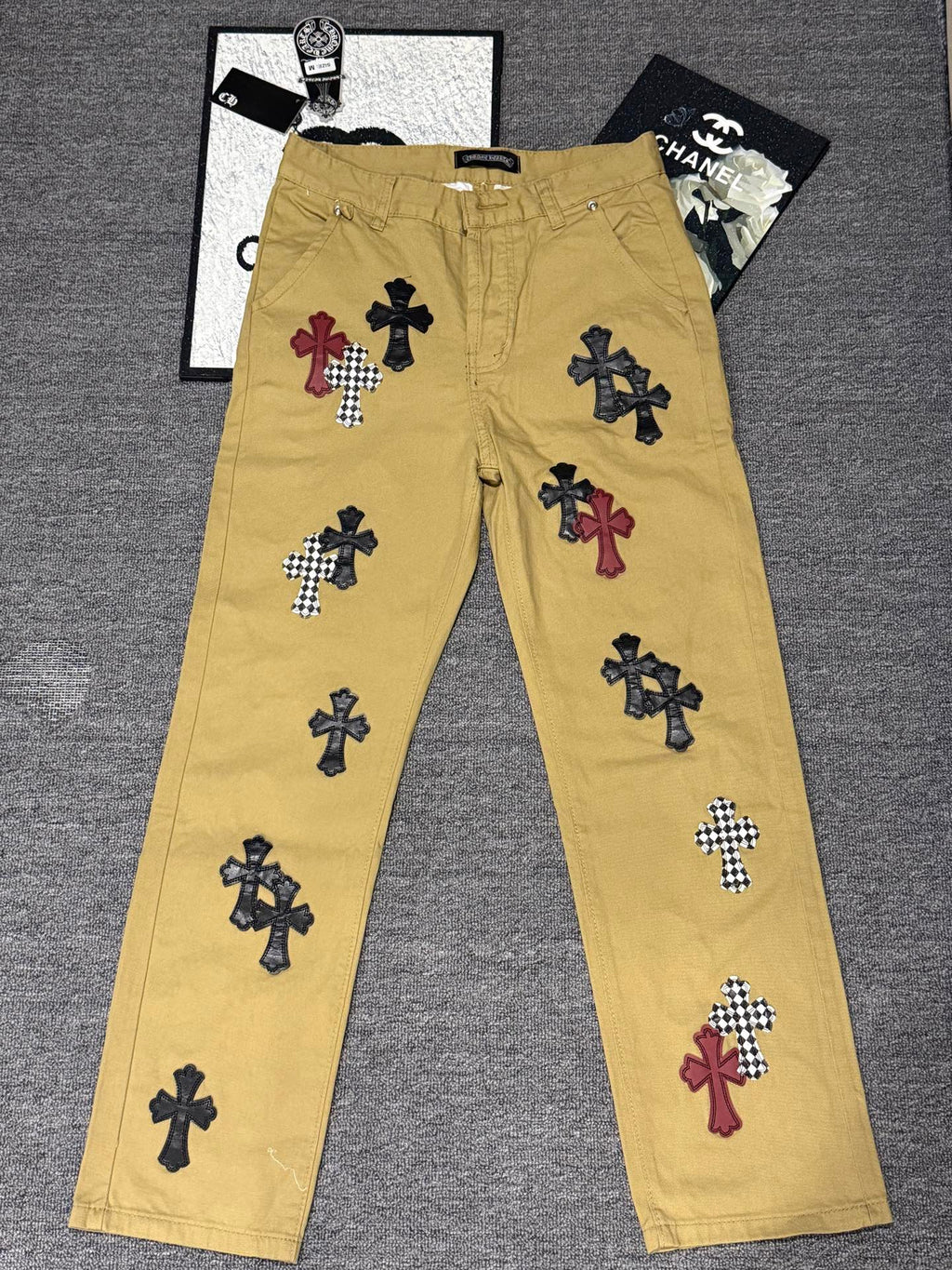 Pantalón Chrome Hearts cruz con estampado de denim pantalón CALIDAD ORIGINAL