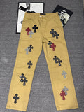 Pantalón Chrome Hearts cruz con estampado de denim pantalón CALIDAD ORIGINAL