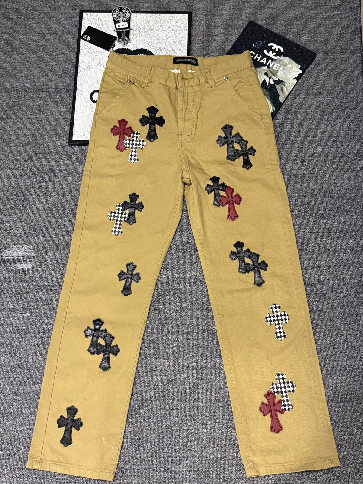 Pantalón Chrome Hearts cruz con estampado de denim pantalón CALIDAD ORIGINAL