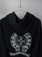Sudadera Chrome Hearts 2026 nuevo bordado herradura logo Washed y desgastado para pareja sudadera con capucha - Estilo B CALIDAD ORIGINAL