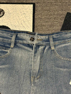 Pantalón Chrome Hearts & CH City edición limitada sánscrito cruz Appliqué patchwork jeans - Estilo D CALIDAD ORIGINAL