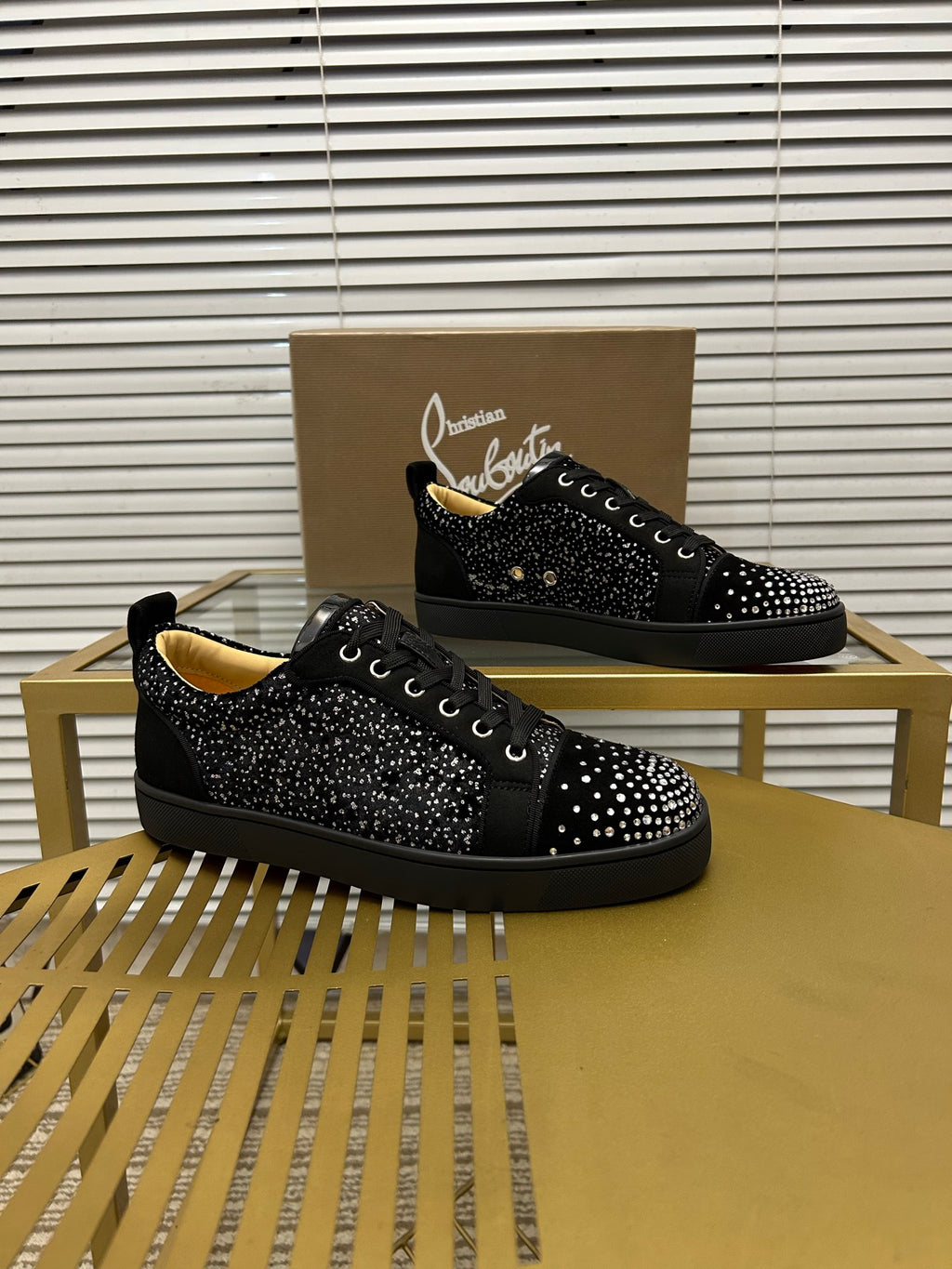 Christian Louboutin Louis Junior Strass – Negro