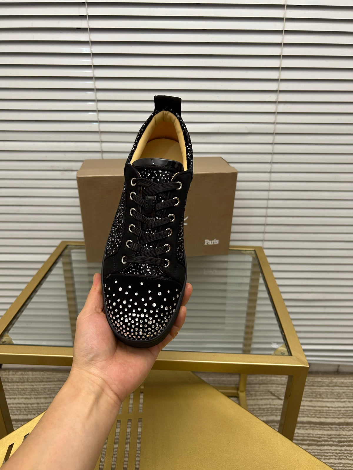 Christian Louboutin Louis Junior Strass – Negro