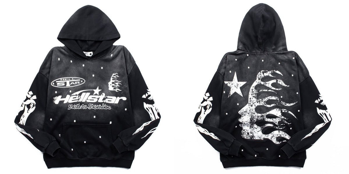 Sudadera Hellstar Estrellas - Negro