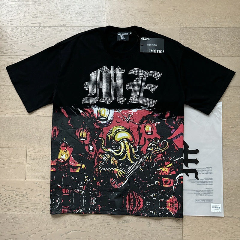 Polera Mixed Emotion Pulpo Músico - Negro