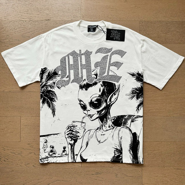 Polera Mixed Emotion Alien Playera - Blanco