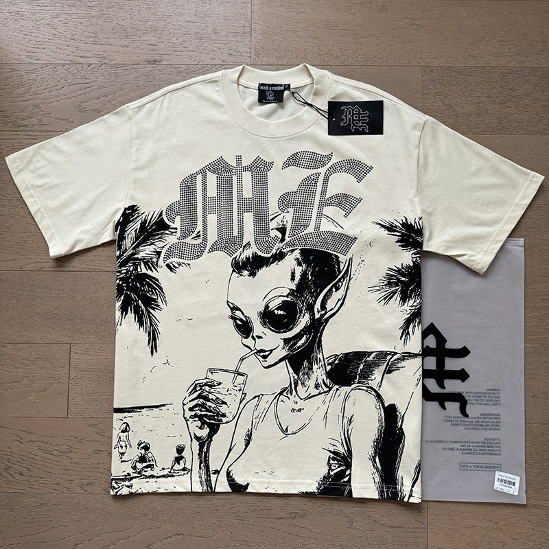 Polera Mixed Emotion Alien Playera - Albaricoque