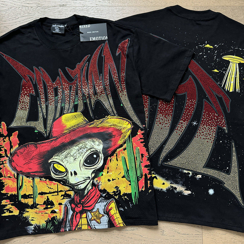 Polera Mixed Emotion Alien Sheriff - Negro