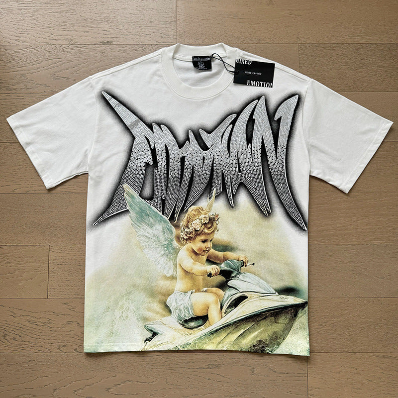 Polera Mixed Emotion Ángel en Jetski - Blanco