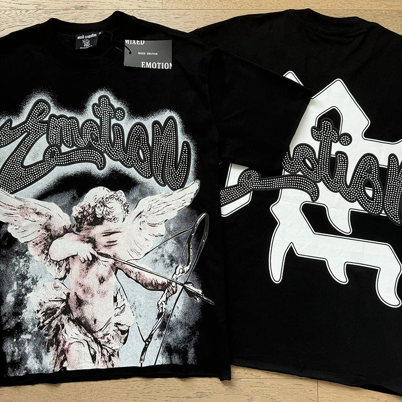 Polera Mixed Emotion Cupido Clásico - Negro