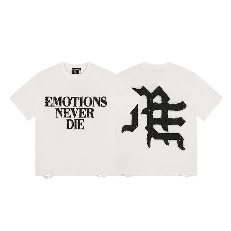 Polera Mixed Emotion Emotions Never Die - Blanco/Negro