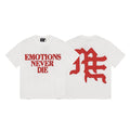 Polera Mixed Emotion Emotions Never Die - Blanco/Rojo