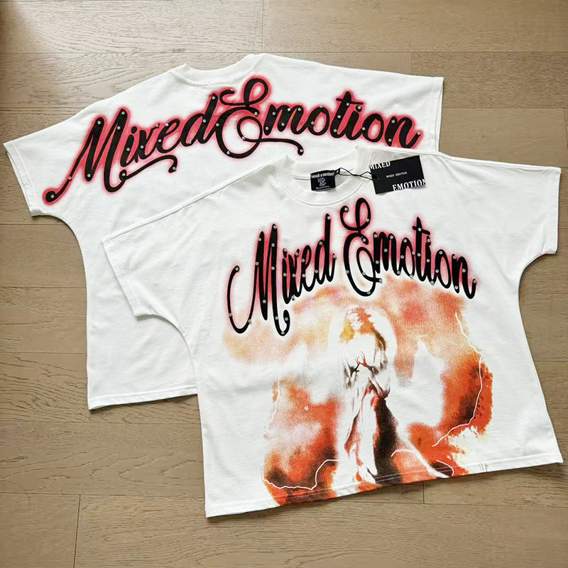 Polera Mixed Emotion Ángel Atardecer - Blanco