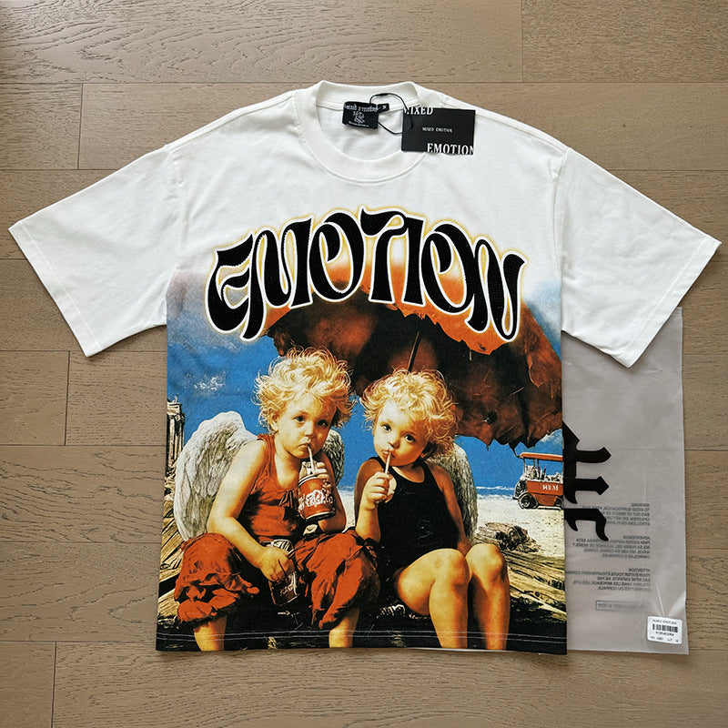 Polera Mixed Emotion Ángeles Playeros - Blanco