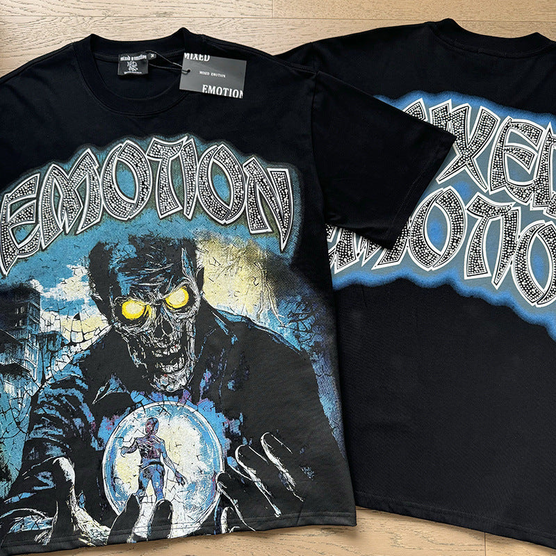 Polera Mixed Emotion Hombre Lobo - Negro