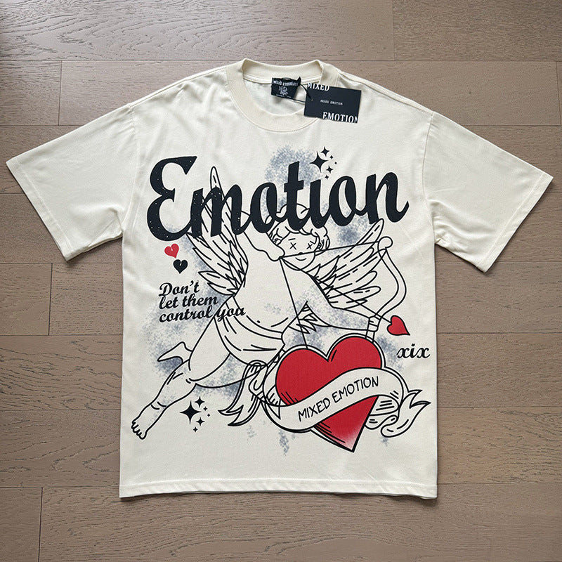 Polera Mixed Emotion Cupido Tatuaje - Albaricoque