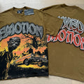 Polera Mixed Emotion Zombie y Auto Clásico - Marrón