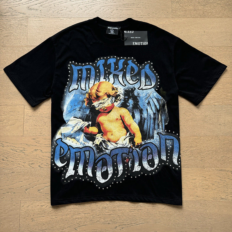 Polera Mixed Emotion Querubín con Venda - Negro