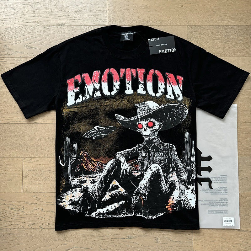 Polera Mixed Emotion Vaquero Alienígena - Negro