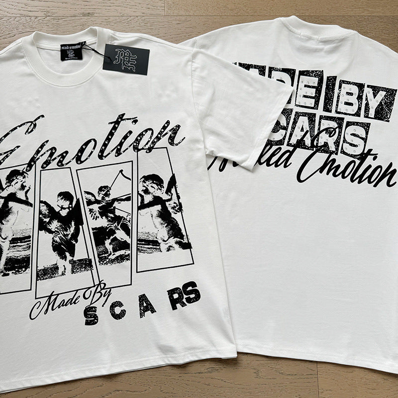 Polera Mixed Emotion Fotos Ángeles Corriendo - Blanco