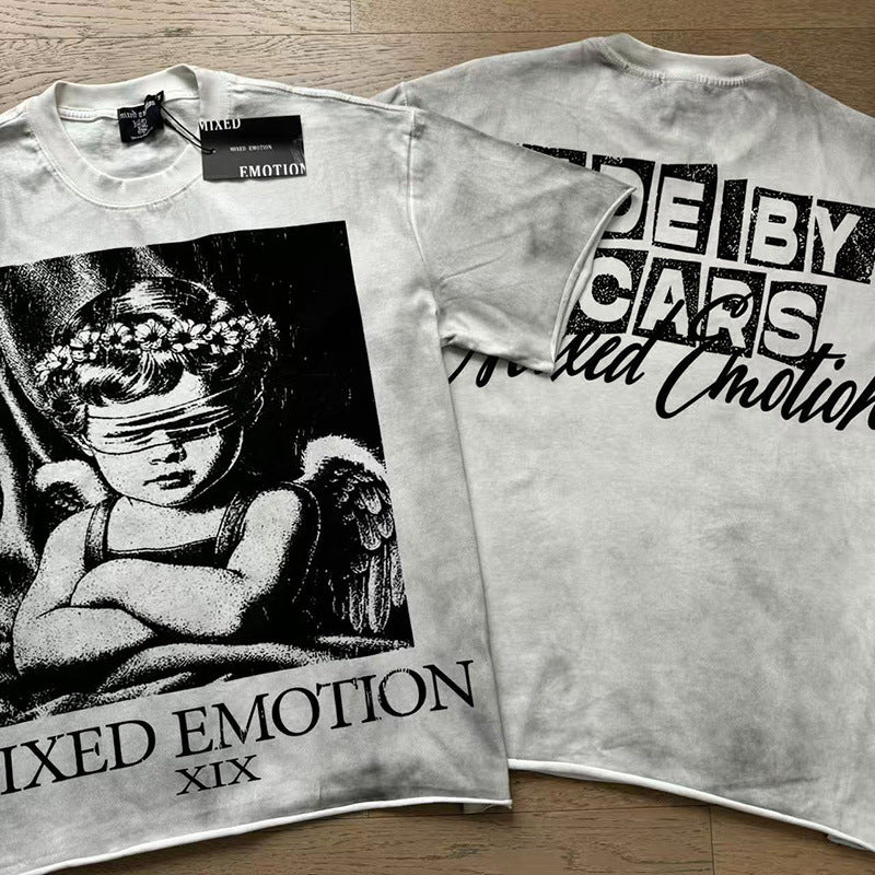 Polera Mixed Emotion Querubín Brazos Cruzados - Blanco