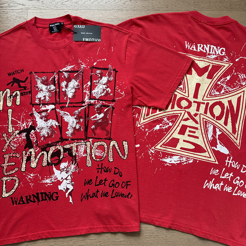 Polera Mixed Emotion Cruz y Ángeles - Rojo