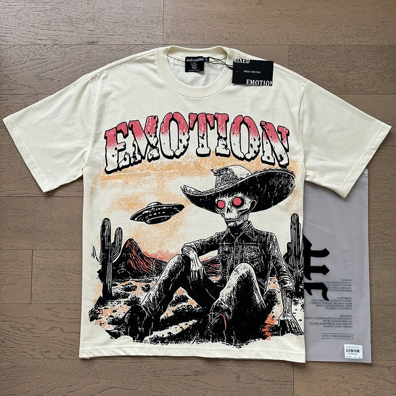 Polera Mixed Emotion Vaquero Alienígena - Albaricoque