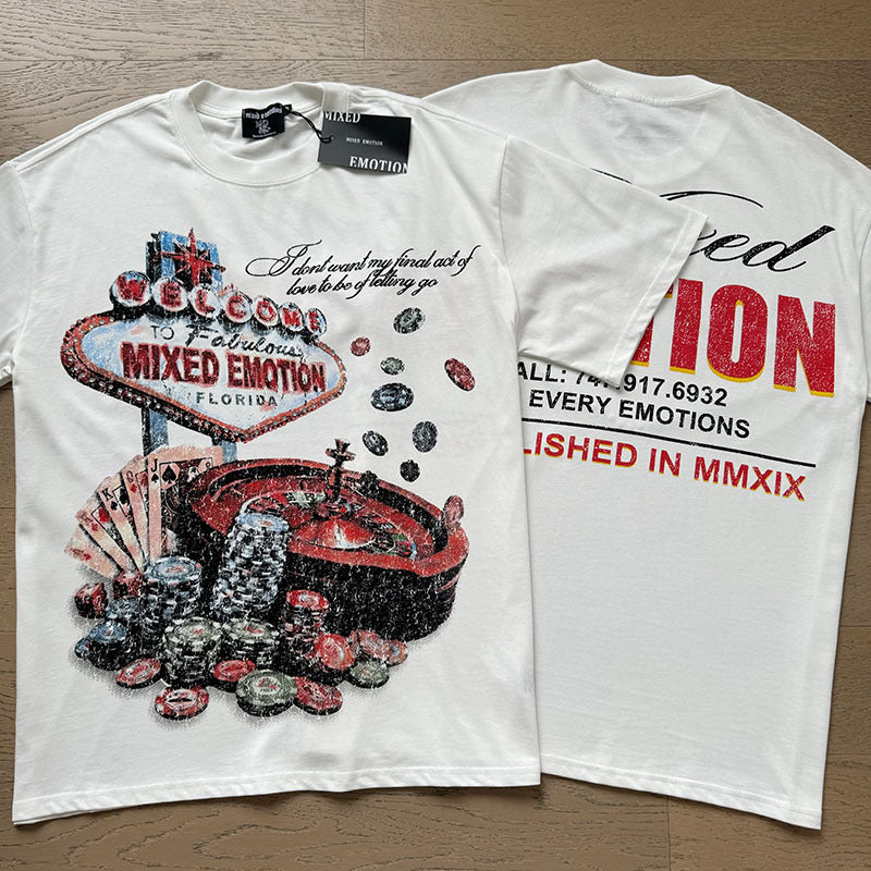 Polera Mixed Emotion Casino Vegas - Blanco